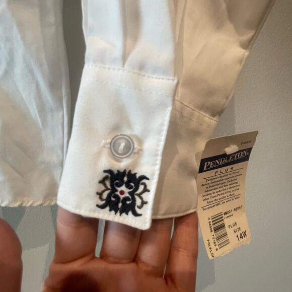 Pendleton Plus Vintage Folklore Button Down shirt NWT size 14 - Picture 7 of 8